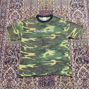 VTG 2001 Trevco Camo T Shirt Ha Now You Cant See Me L Y2k USA Ringer ERDL Text